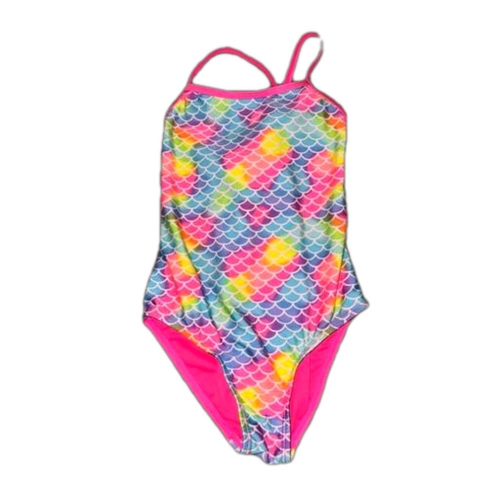 Girls Wonder Nation One Piece Swim Suit with Mermaid Tail Cover Up 💕🪅